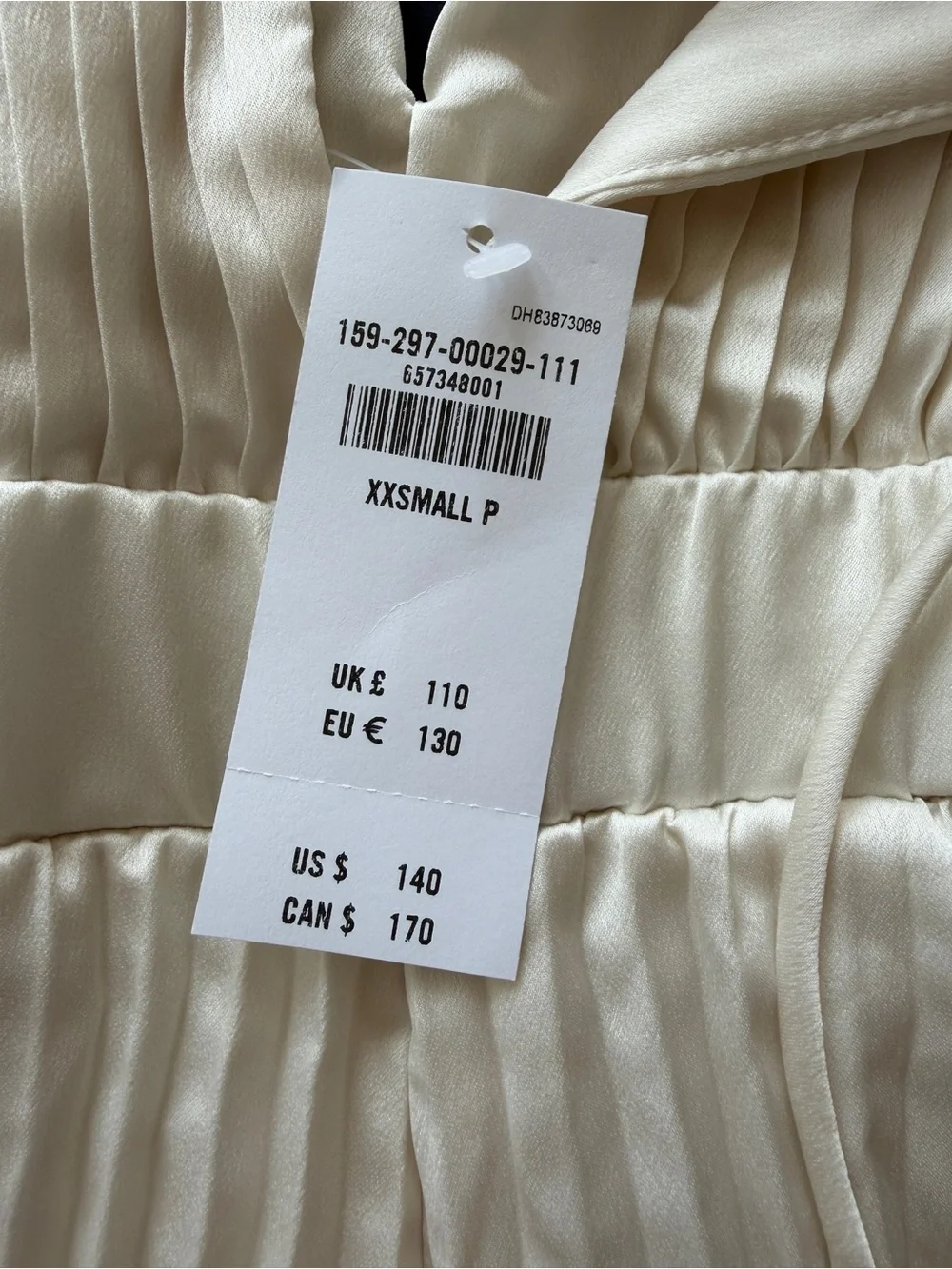 Abercrombie & Fitch Ivory Pleated V‑Neck Maxi Dress jumpsuit